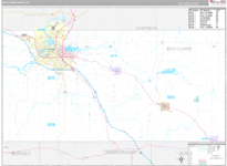 Eau Claire Wall Map Premium Style